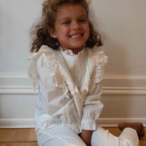 Skall Studio Holly Blouse Top Embroidered Kids Girls 4 Years XS